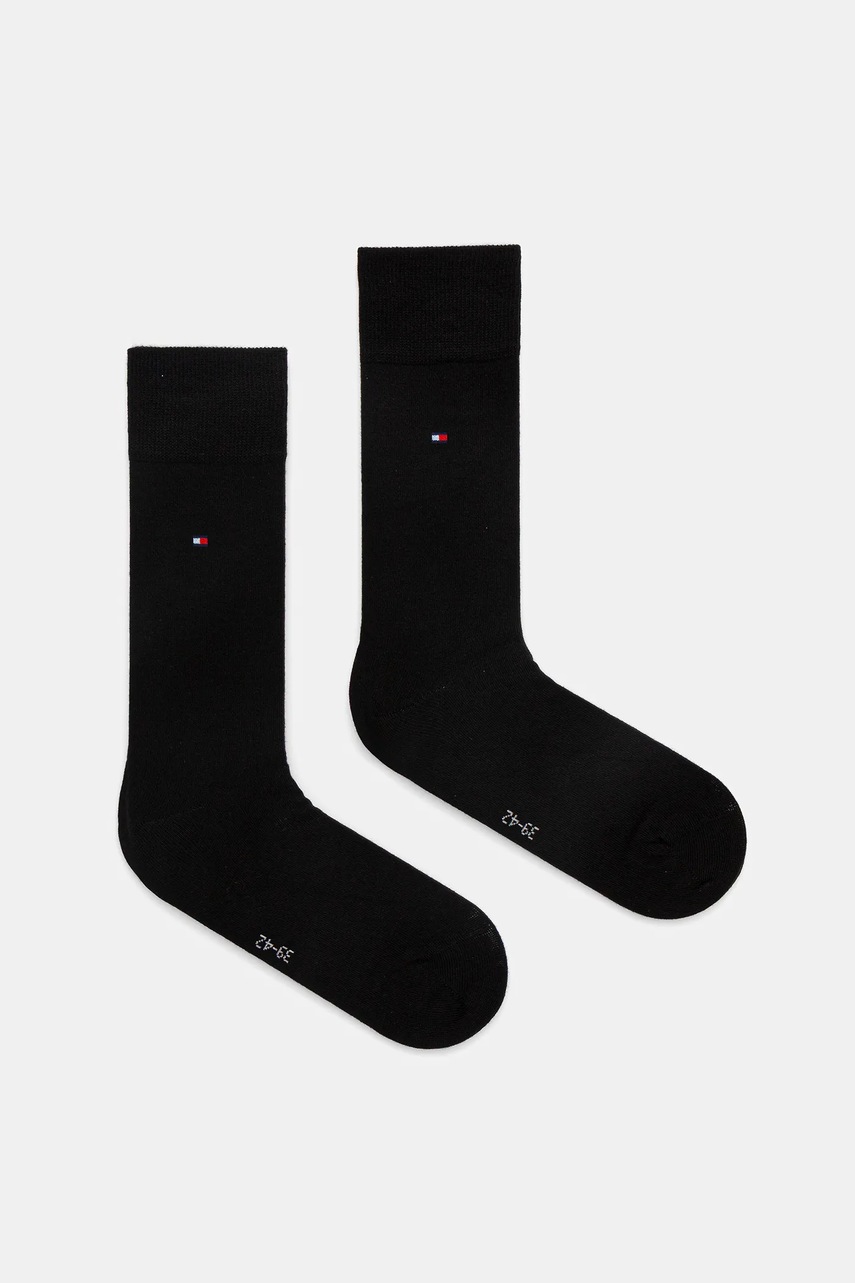Levně Ponožky Tommy Hilfiger 2-pack pánské, černá barva, 371111