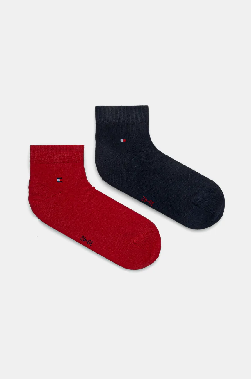 Ponožky Tommy Hilfiger 2-pack pánské, červená barva, 342025001