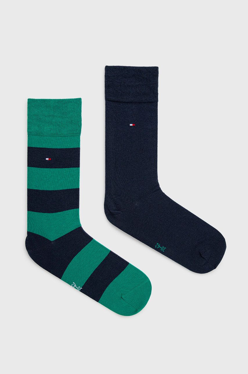 Ponožky Tommy Hilfiger (2-pak) pánské - zelená -  75% Bavlna