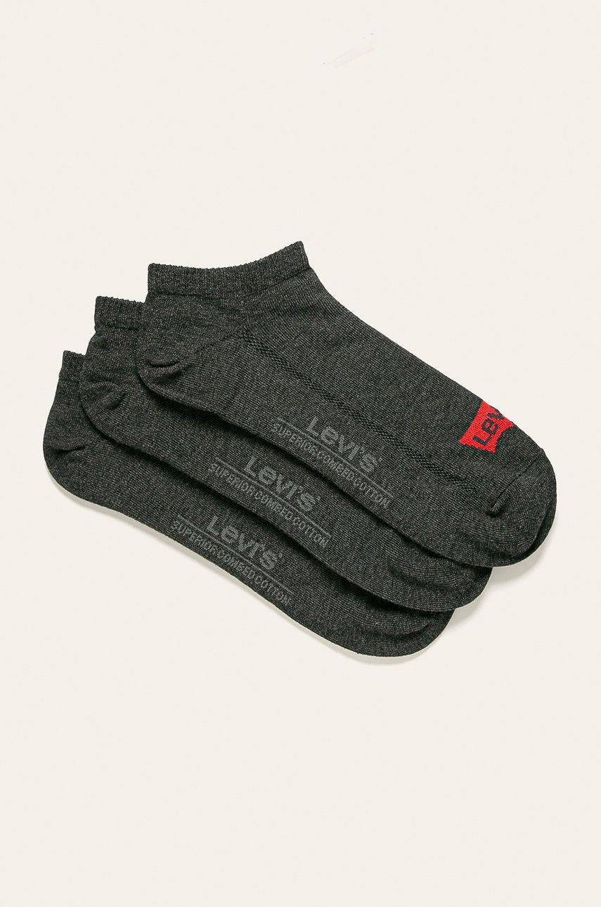 Levi′s - Kotníkové ponožky (3 pack) - šedá - 72% Bavlna