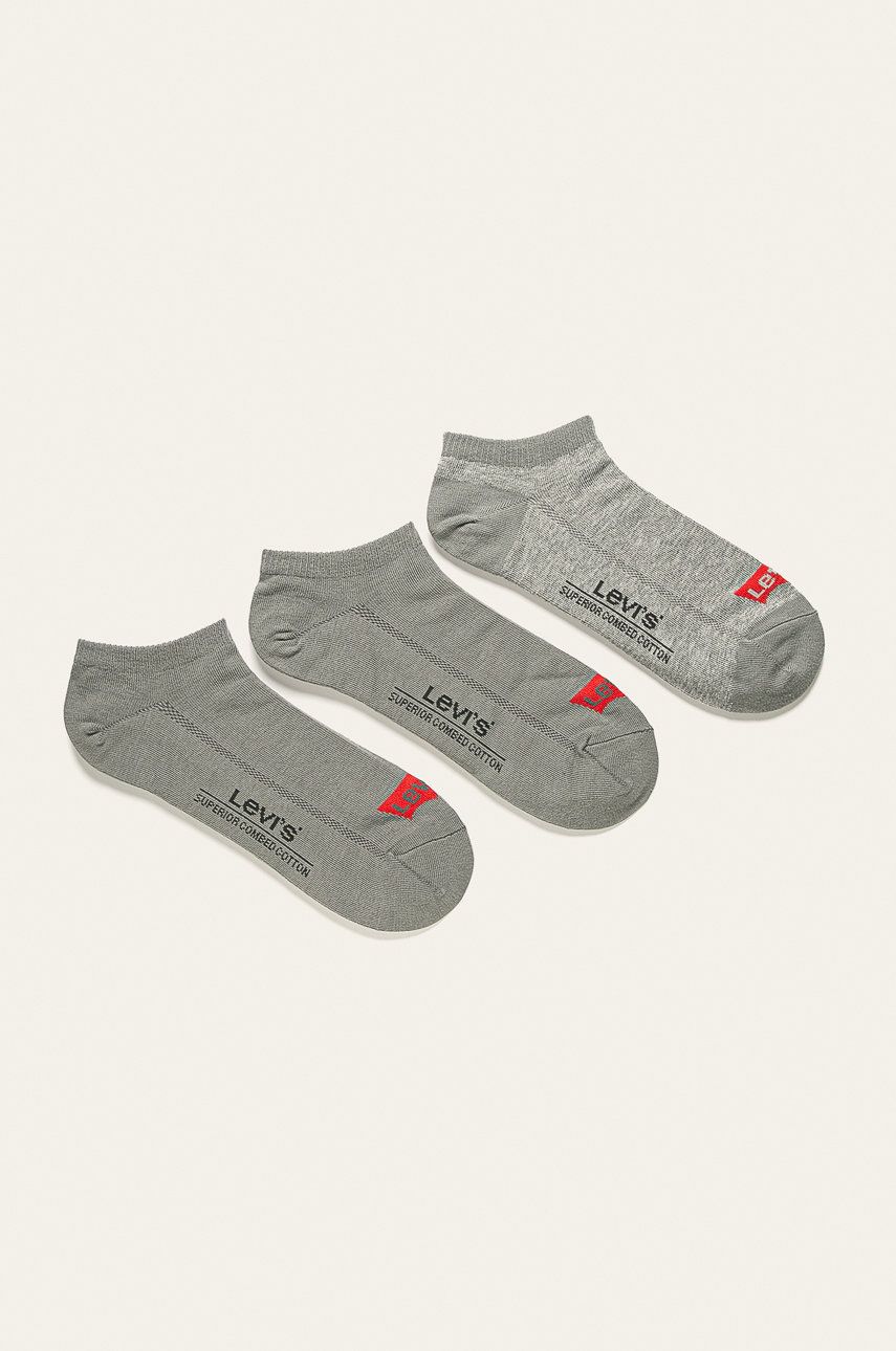 Levi′s - Kotníkové ponožky (3-pack) - šedá - 72% Bavlna