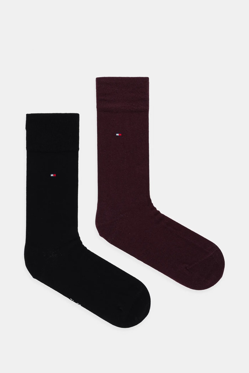 Levně Ponožky Tommy Hilfiger 2-pack vínová barva, 371112