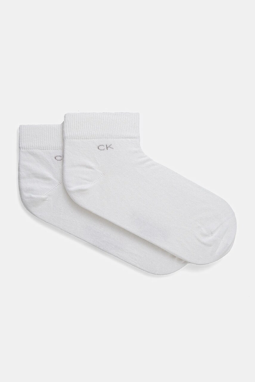 Levně Ponožky Calvin Klein (2-pack) pánské, bílá barva, 701218706