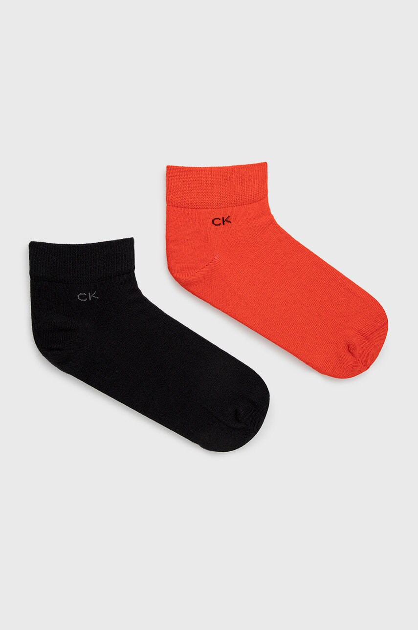 Levně Ponožky Calvin Klein (2-pack) pánské, červená barva, 701218706