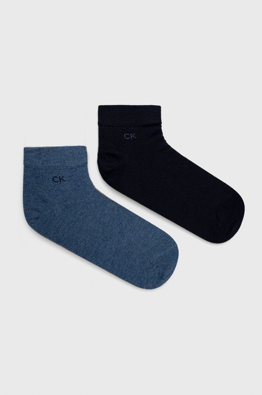 Ponožky Calvin Klein (2-pak) pánské - modrá - 78 % Bavlna