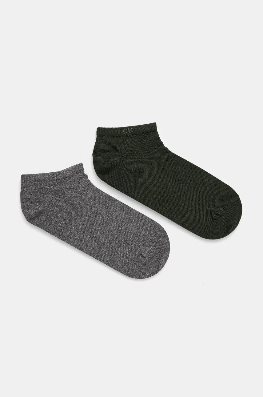 Levně Ponožky Calvin Klein pánské, zelená barva, 701218707