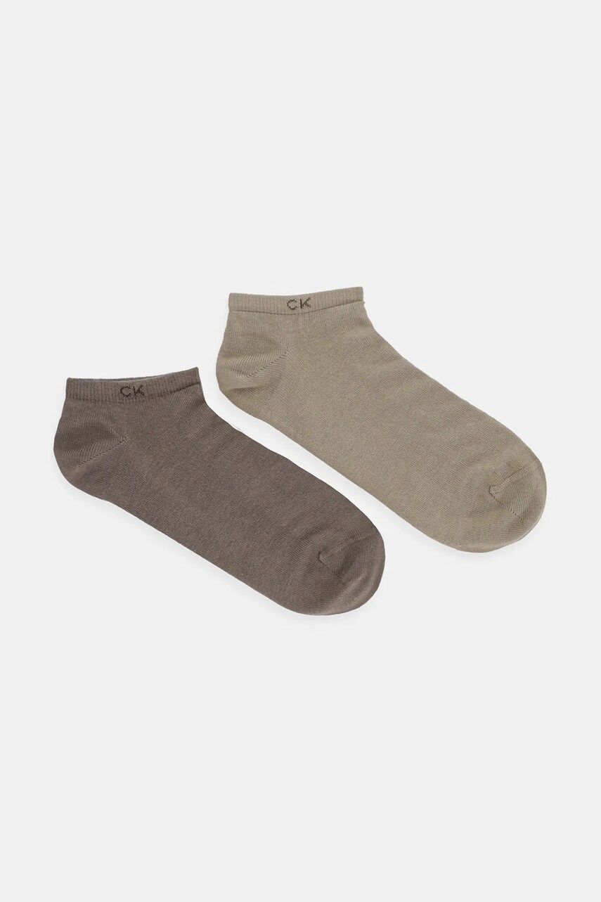 Levně Ponožky Calvin Klein pánské, hnědá barva, 701218707