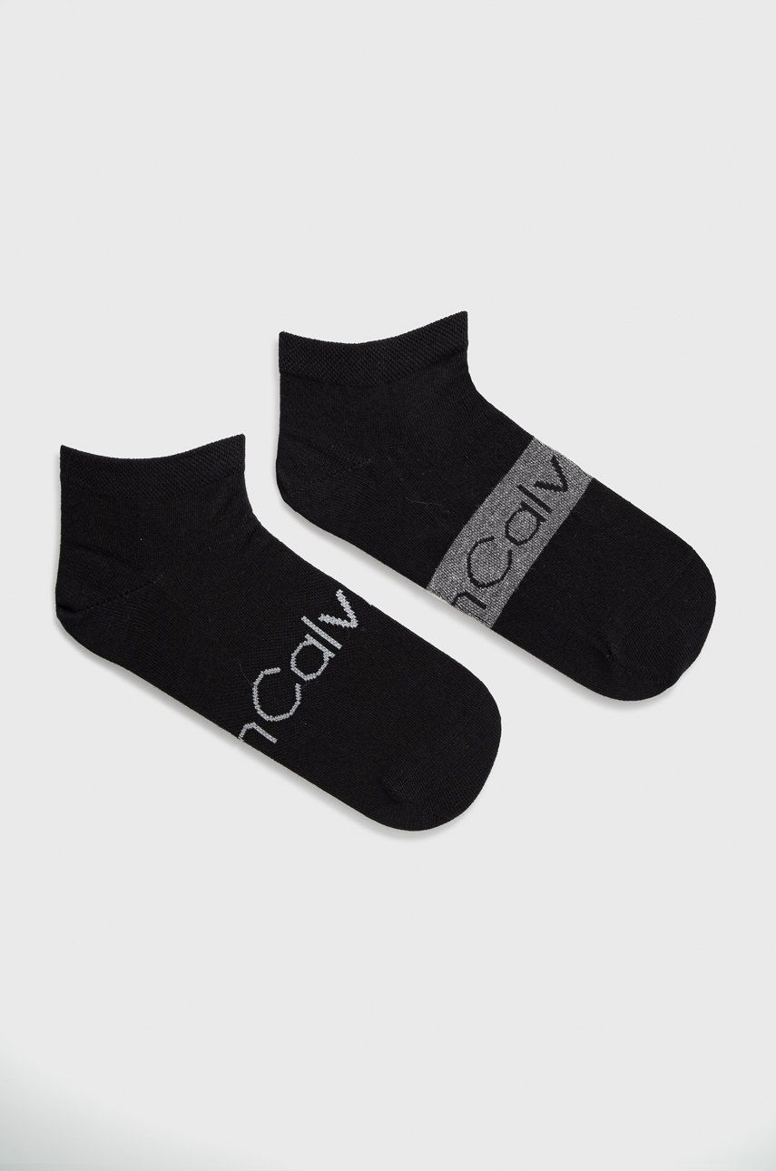 Levně Ponožky Calvin Klein (2-pak) pánské, černá barva