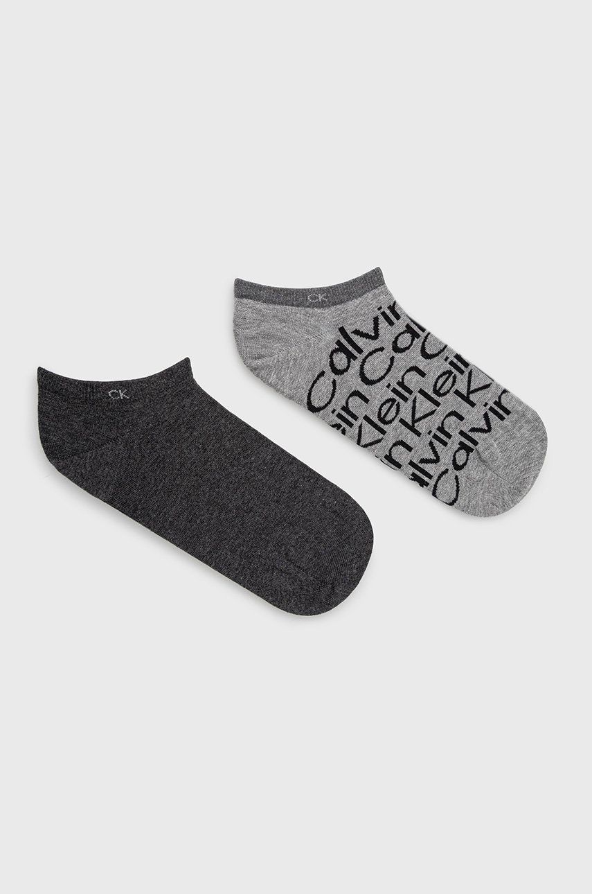 Ponožky Calvin Klein pánské, šedá barva - šedá -  Materiál č. 1: 56 % Bavlna