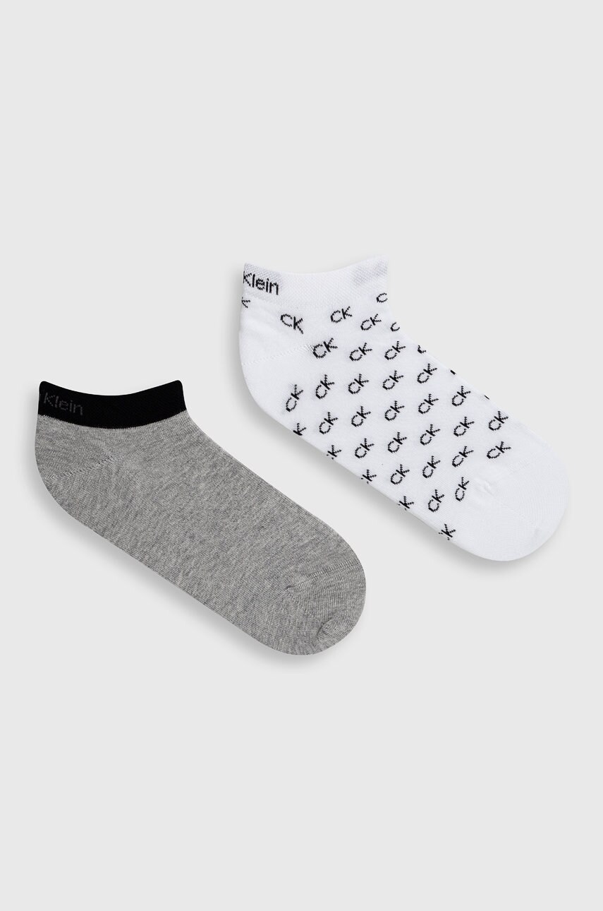 Levně Ponožky Calvin Klein pánské, bílá barva, 701218715