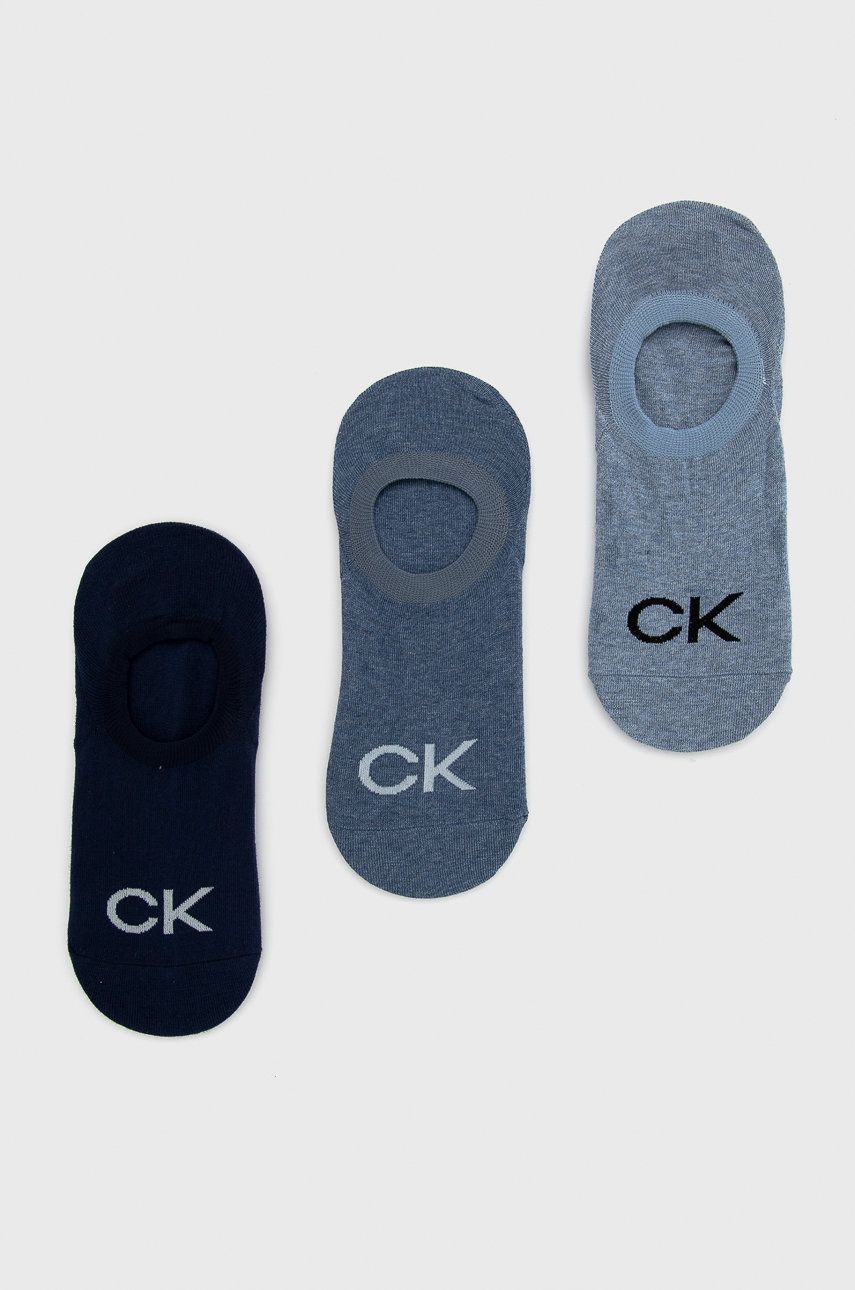 Ponožky Calvin Klein (3-pak) pánske, tmavomodrá farba