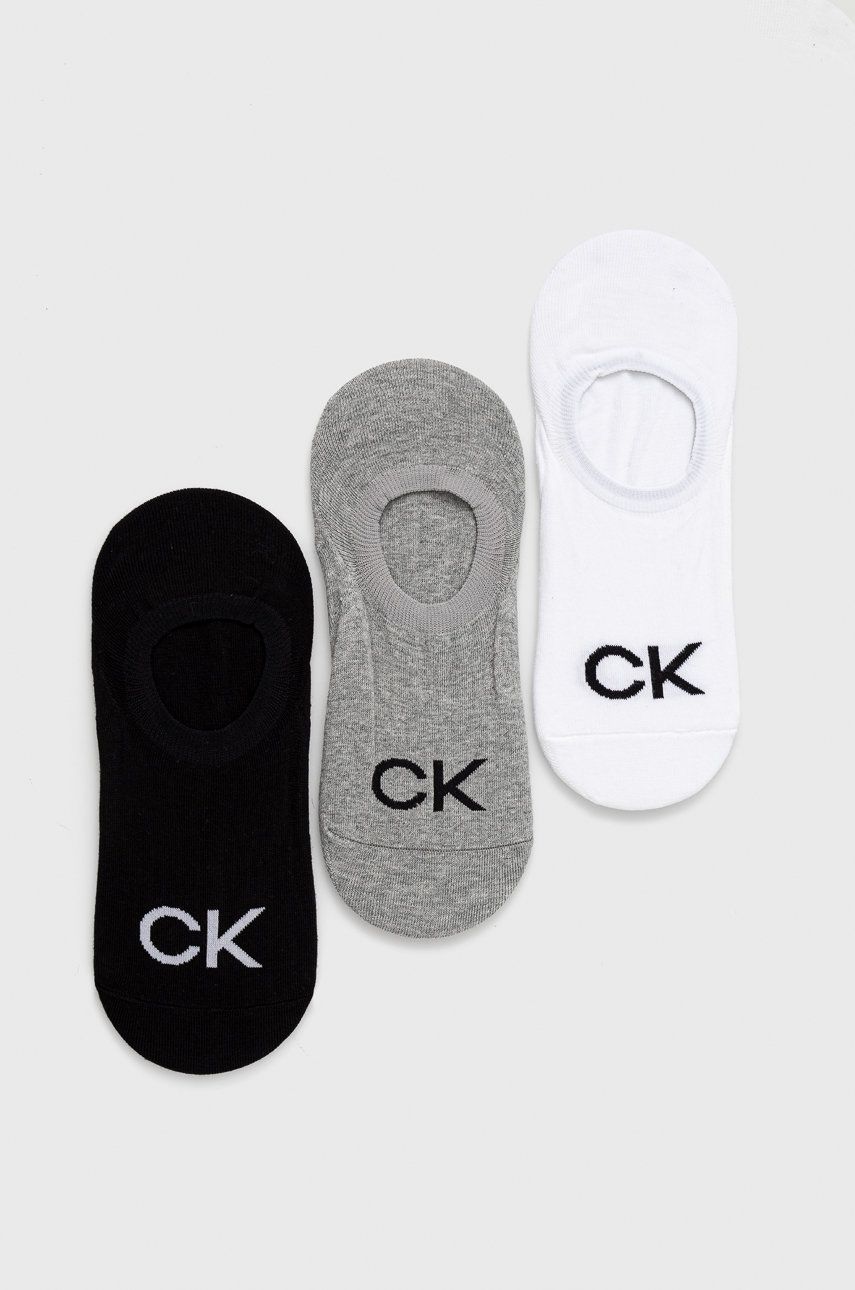 Ponožky Calvin Klein (3-pack) pánské, šedá barva - šedá -  68% Bavlna