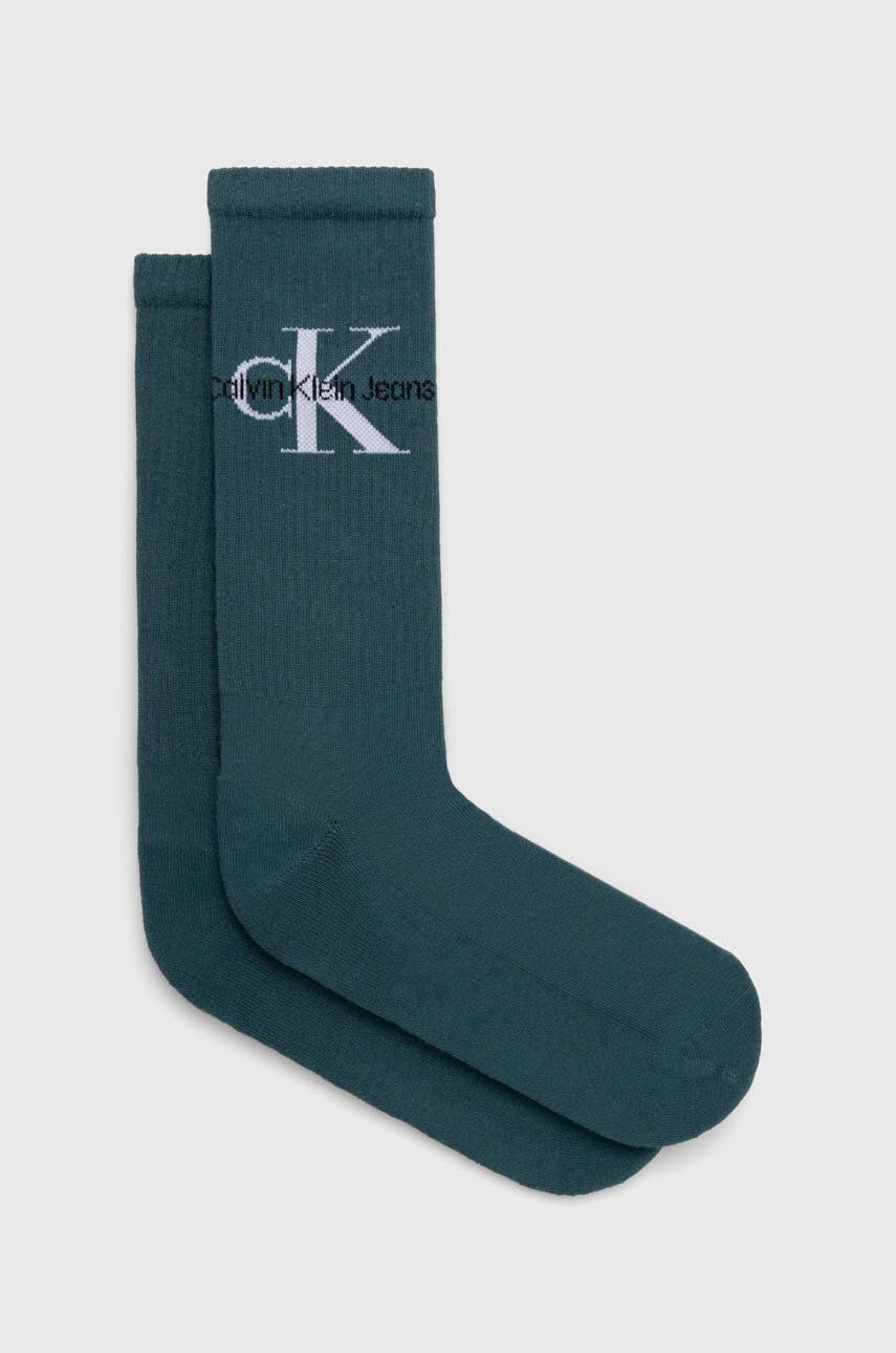 Ponožky Calvin Klein Jeans pánské, šedá barva - zelená