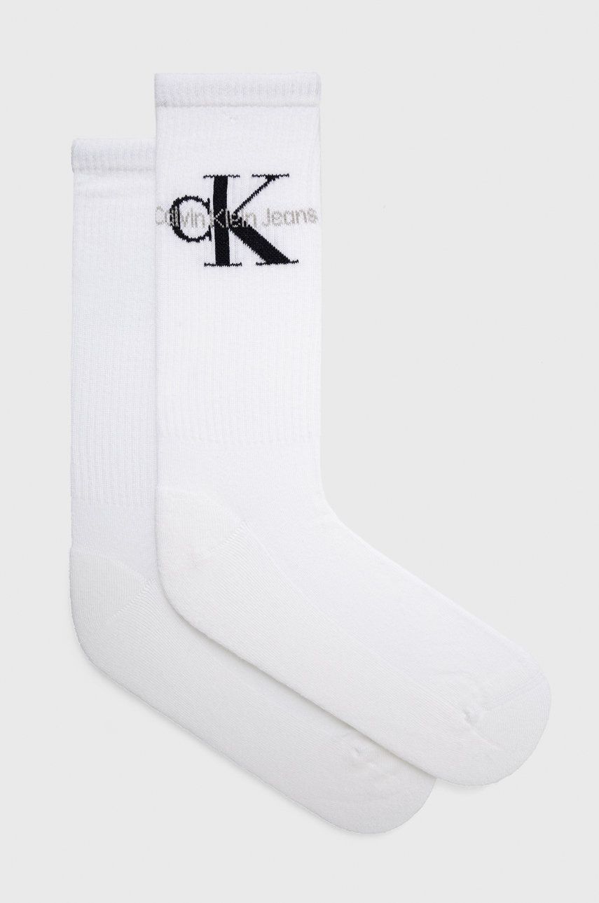 Ponožky Calvin Klein Jeans pánské, bílá barva - bílá