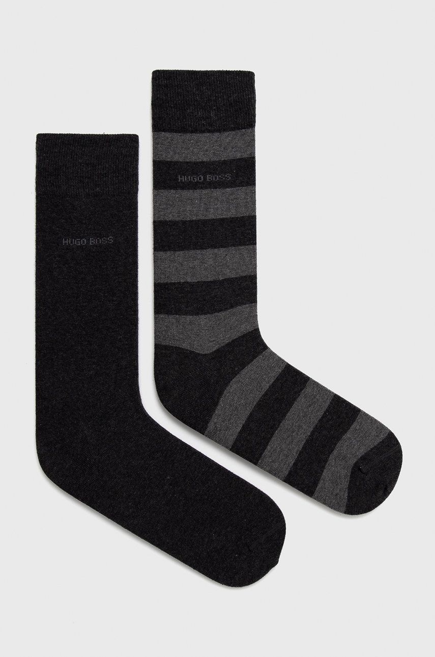 Ponožky Boss pánské, šedá barva - šedá -  80% Bavlna
