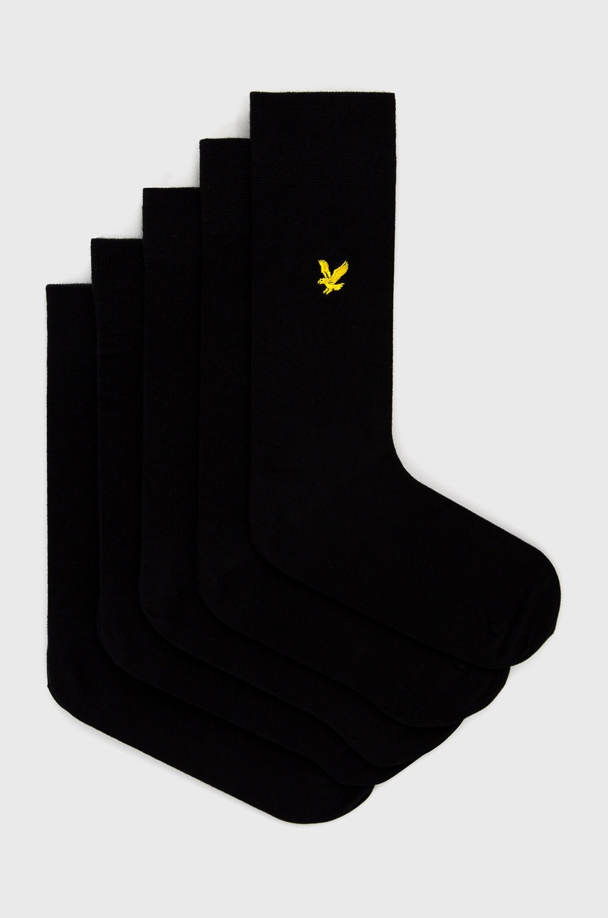 

Чорапи Lyle & Scott (5 чифта) в черно, Черен