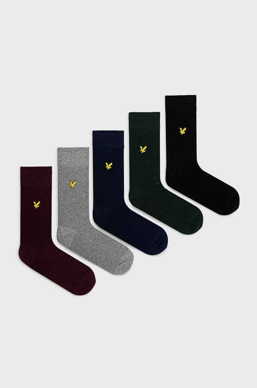 

Чорапи Lyle & Scott (5 чифта) мъжки в тъмносиньо, Тъмносин