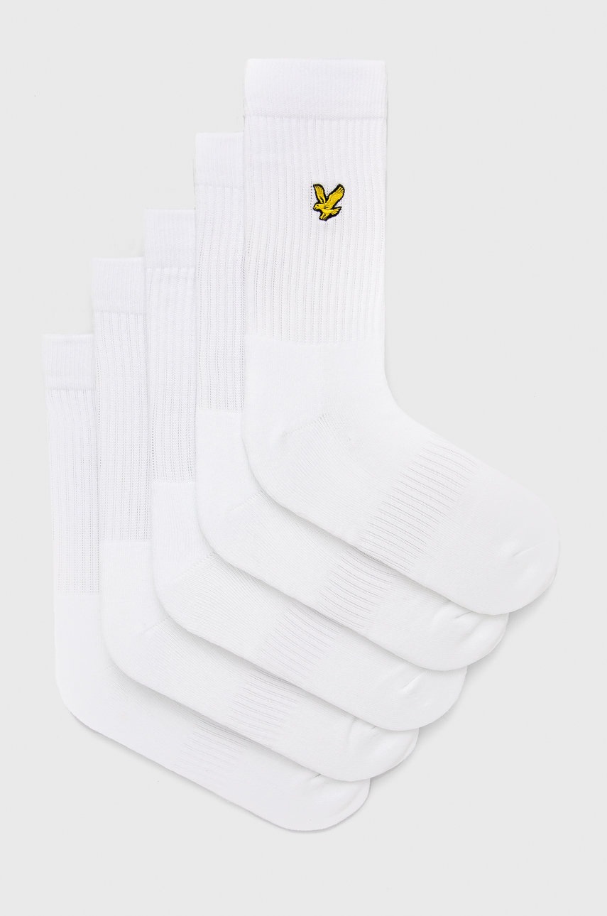 

Чорапи Lyle & Scott (5 чифта) в бяло, Бял