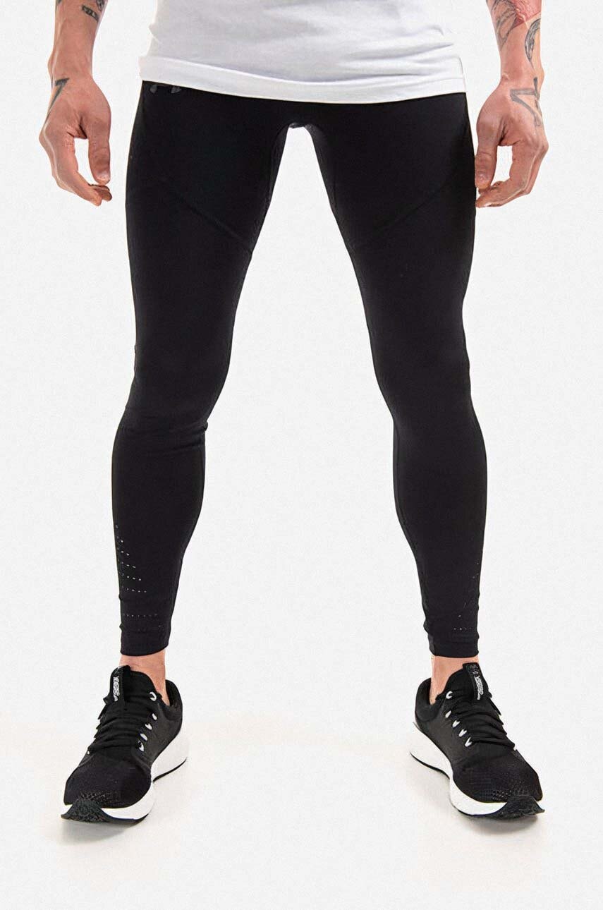 Under Armour colanți Speedpocket Tight barbati, culoarea negru, neted 1361489-001