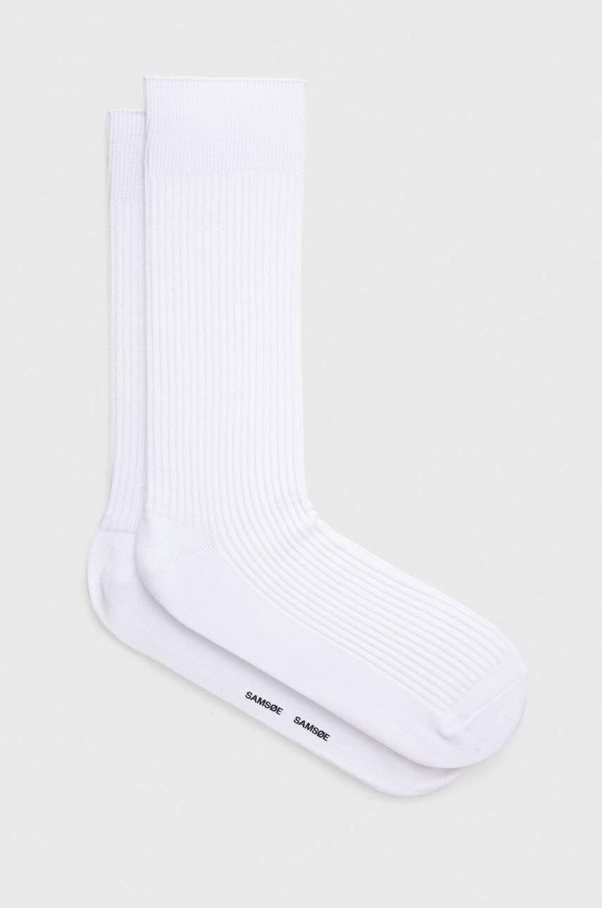 Levně Ponožky Samsoe Samsoe HANSE pánské, bílá barva, M00007103