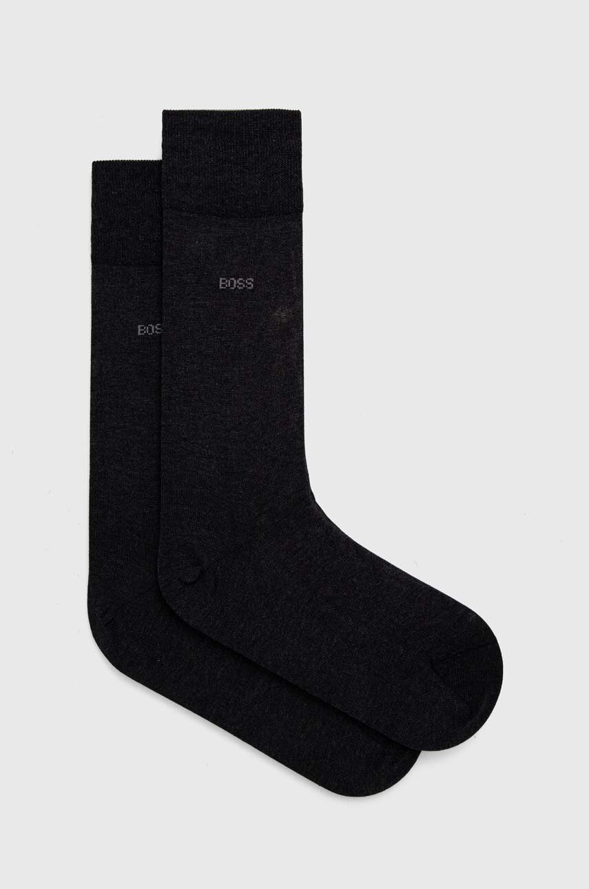 Levně Bavlněné ponožky BOSS šedá barva, 50469837
