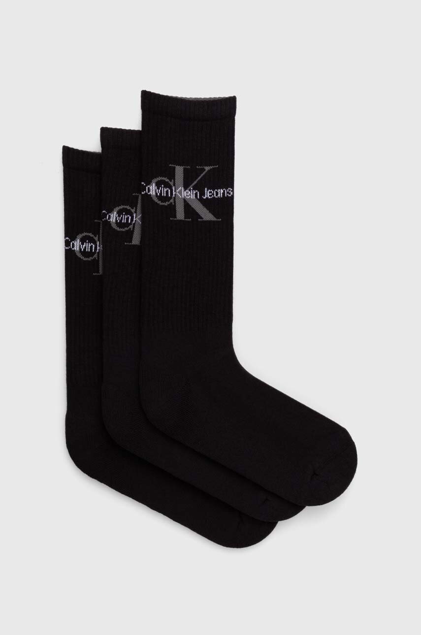 

Чорапи Calvin Klein Jeans (3 чифта) в черно 701220514, Черен