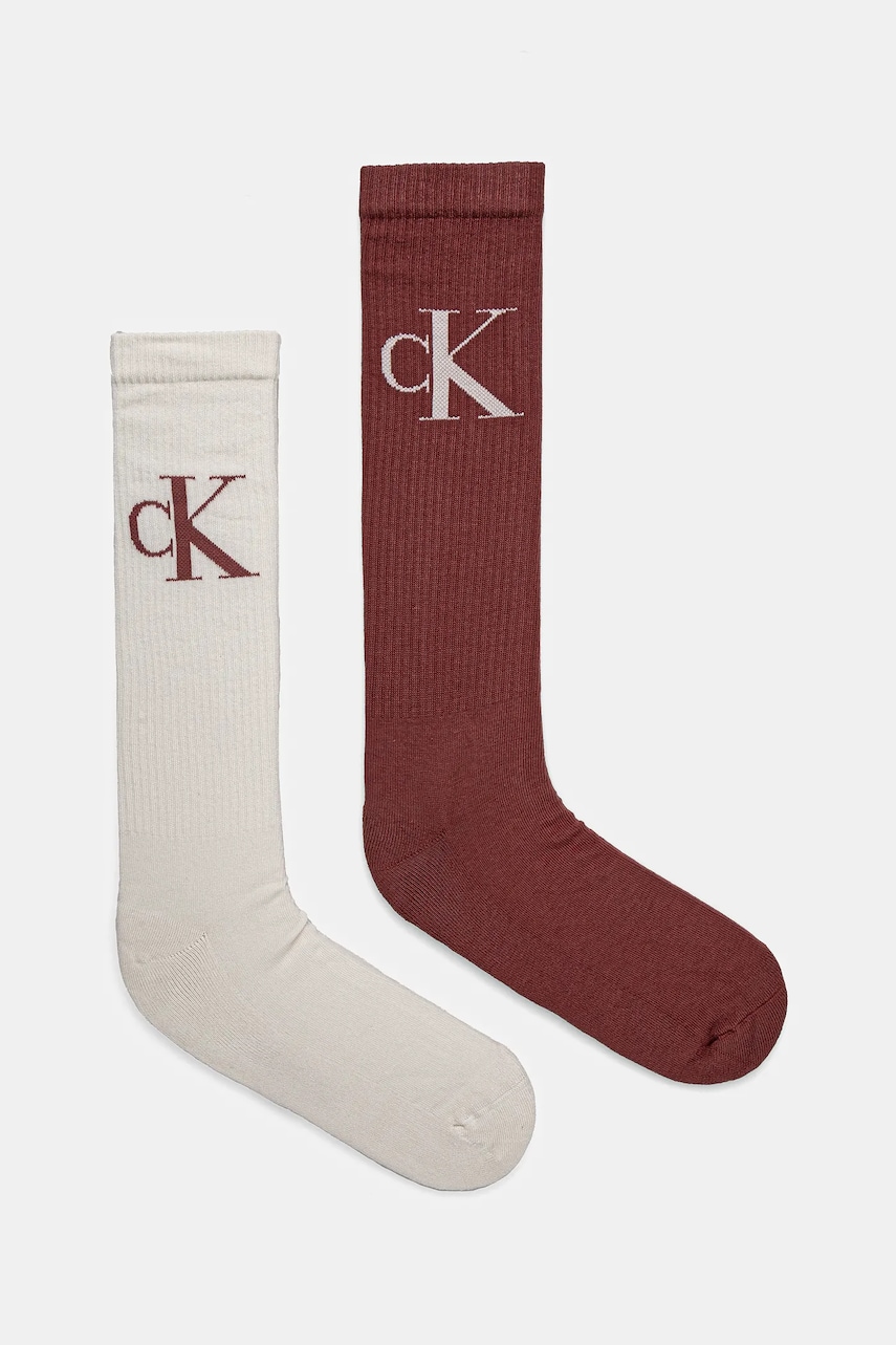 Levně Ponožky Calvin Klein Jeans 2-pack pánské, růžová barva, 701228802