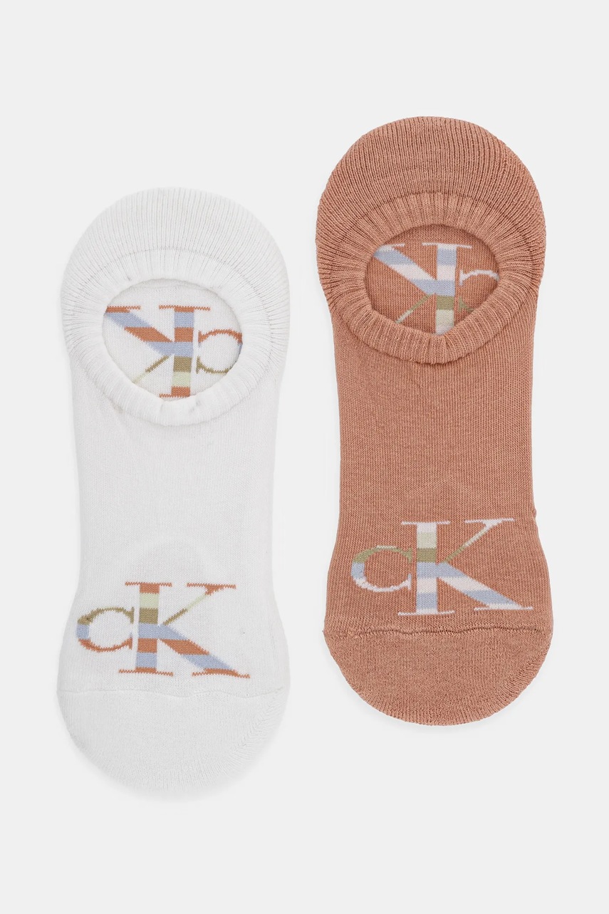 Levně Ponožky Calvin Klein Jeans 2-pack pánské, bílá barva, 701228809