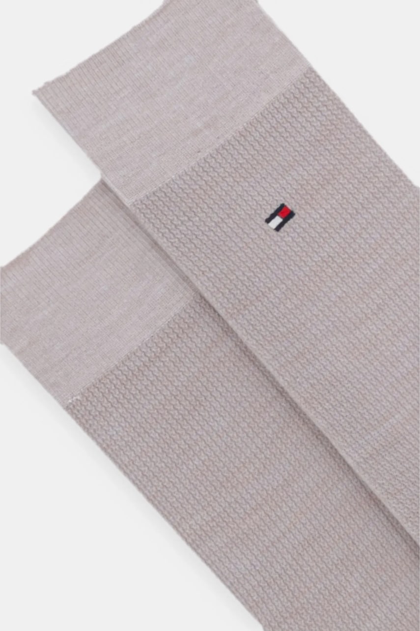 Шерстяные носки Tommy Hilfiger цвет бежевый 701228790 Шерстяные носки Tommy Hilfiger цвет бежевый 701228790