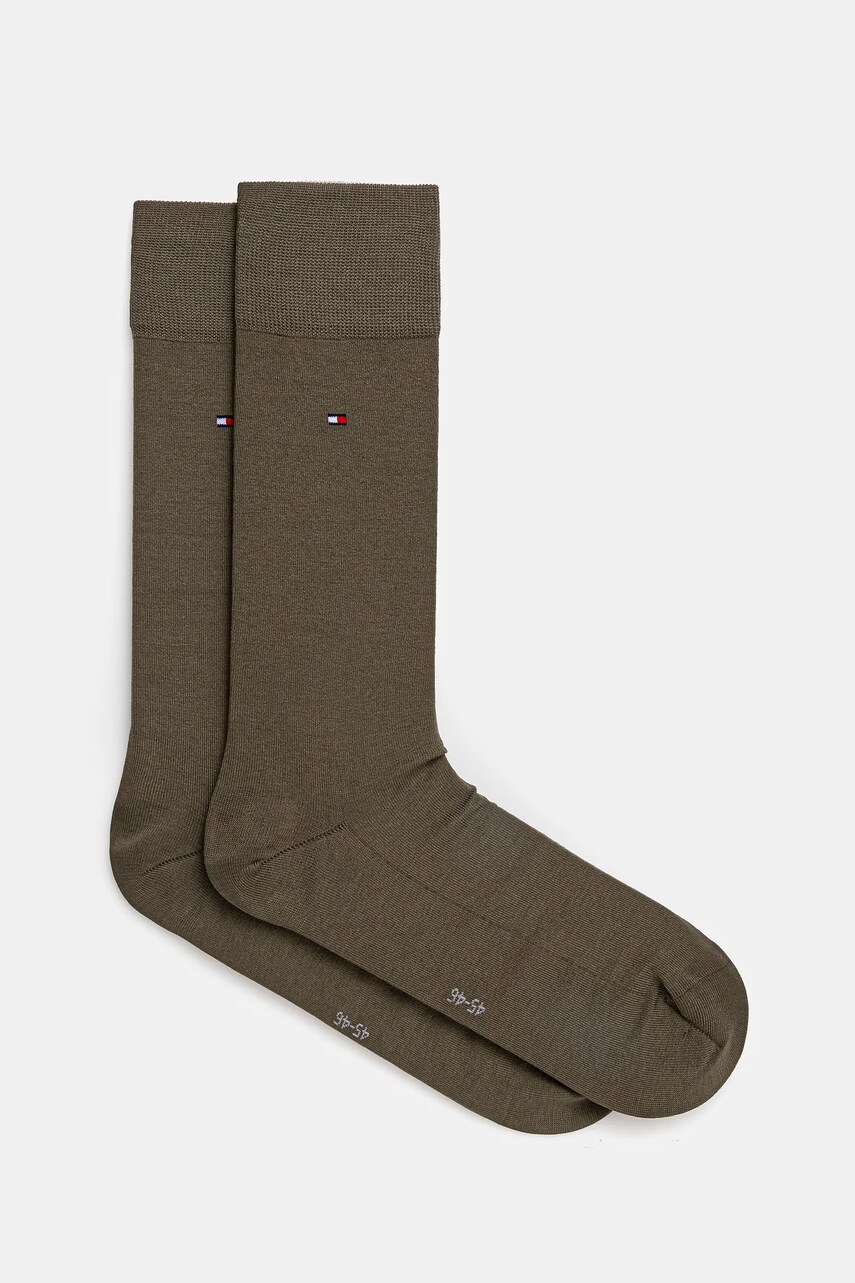 Levně Ponožky Tommy Hilfiger pánské, zelená barva, 701229683