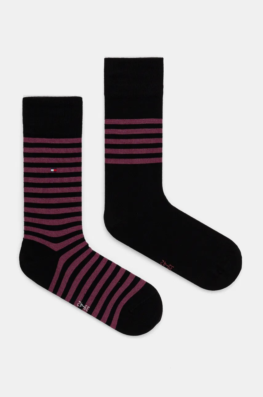 Levně Ponožky Tommy Hilfiger 2-pack pánské, černá barva, 701229846