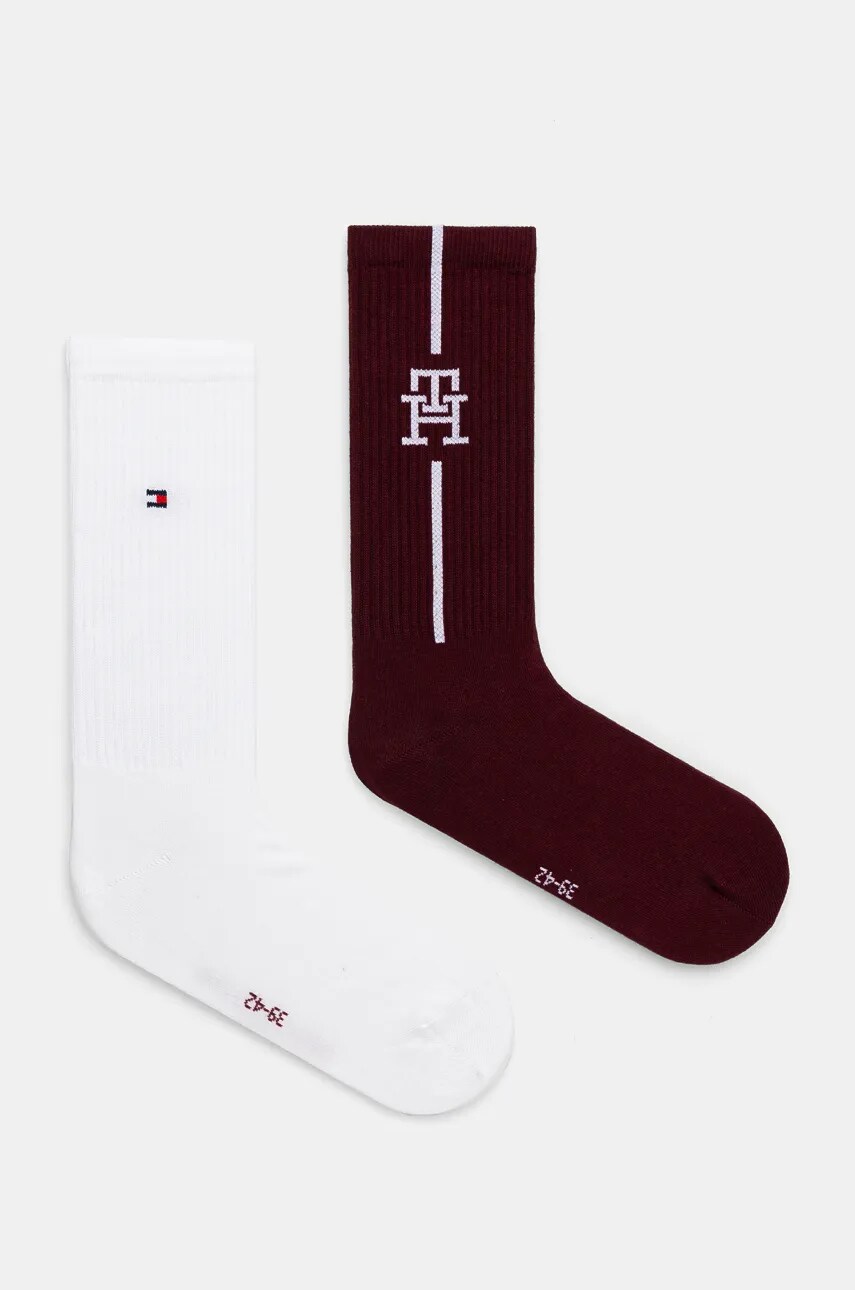 Levně Ponožky Tommy Hilfiger 2-pack pánské, bílá barva, 701229850