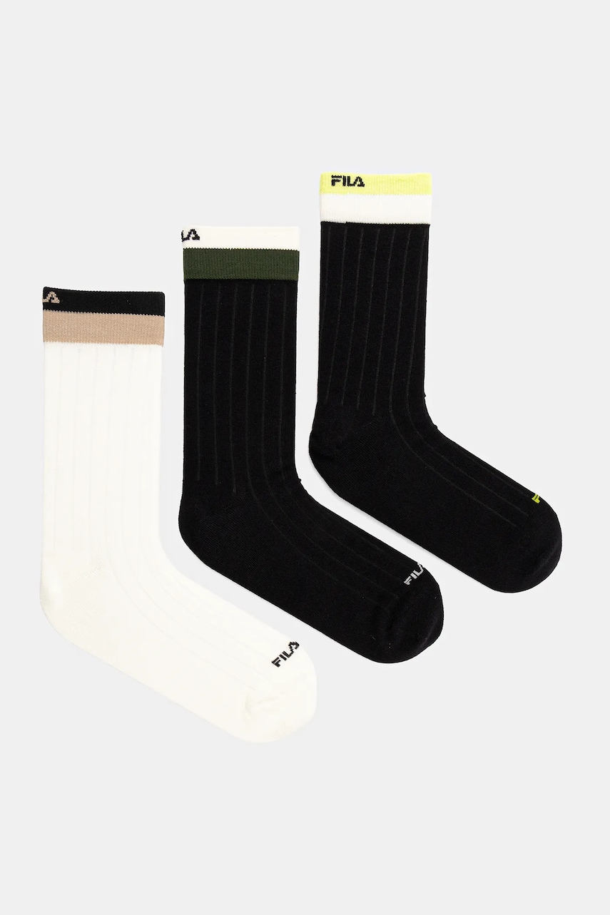 Ponožky Fila 3-pack pánské, černá barva, F5608