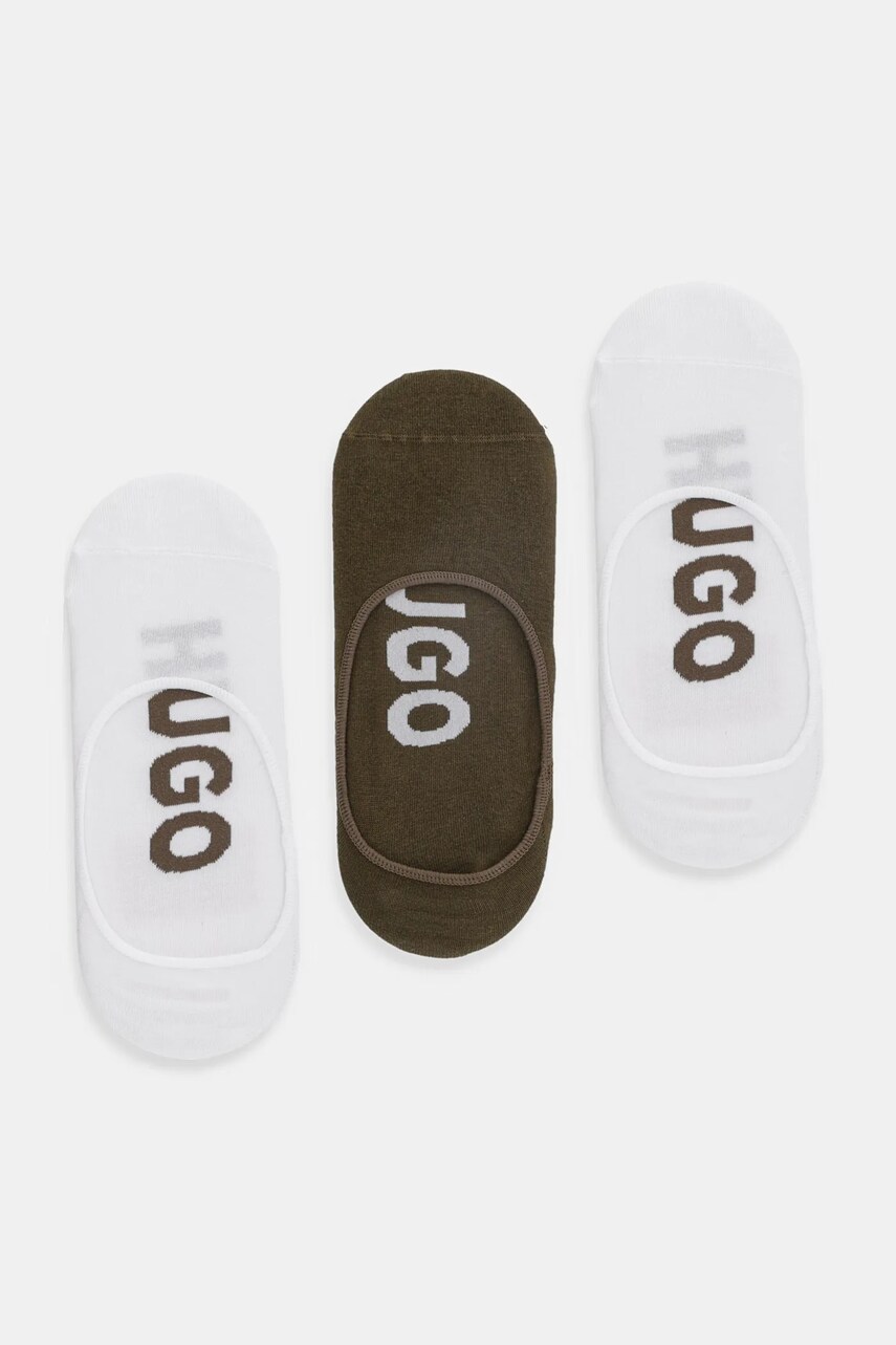 HUGO sosete 3-pack culoarea verde, 50541589