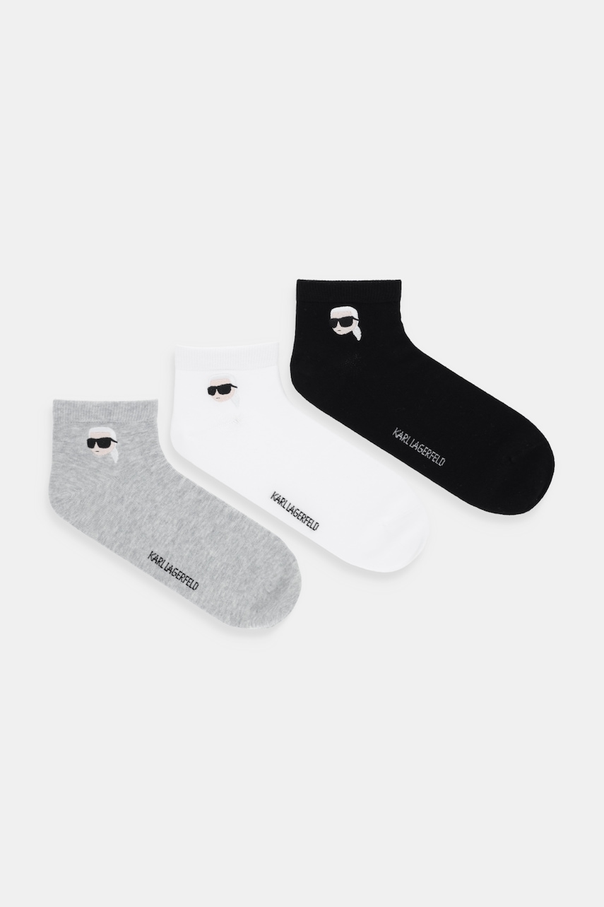 Karl Lagerfeld șosete 3-pack culoarea gri, A4M47044