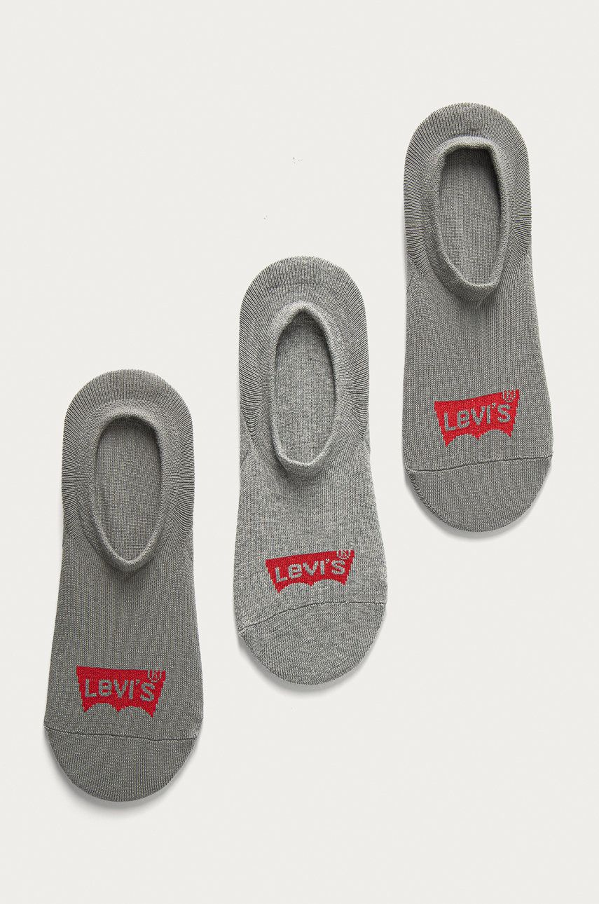 Ponožky Levi′s šedá barva - šedá -  70% Bavlna