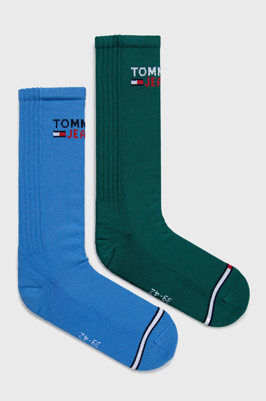 

Чорапи Tommy Jeans в зелено, Зелен