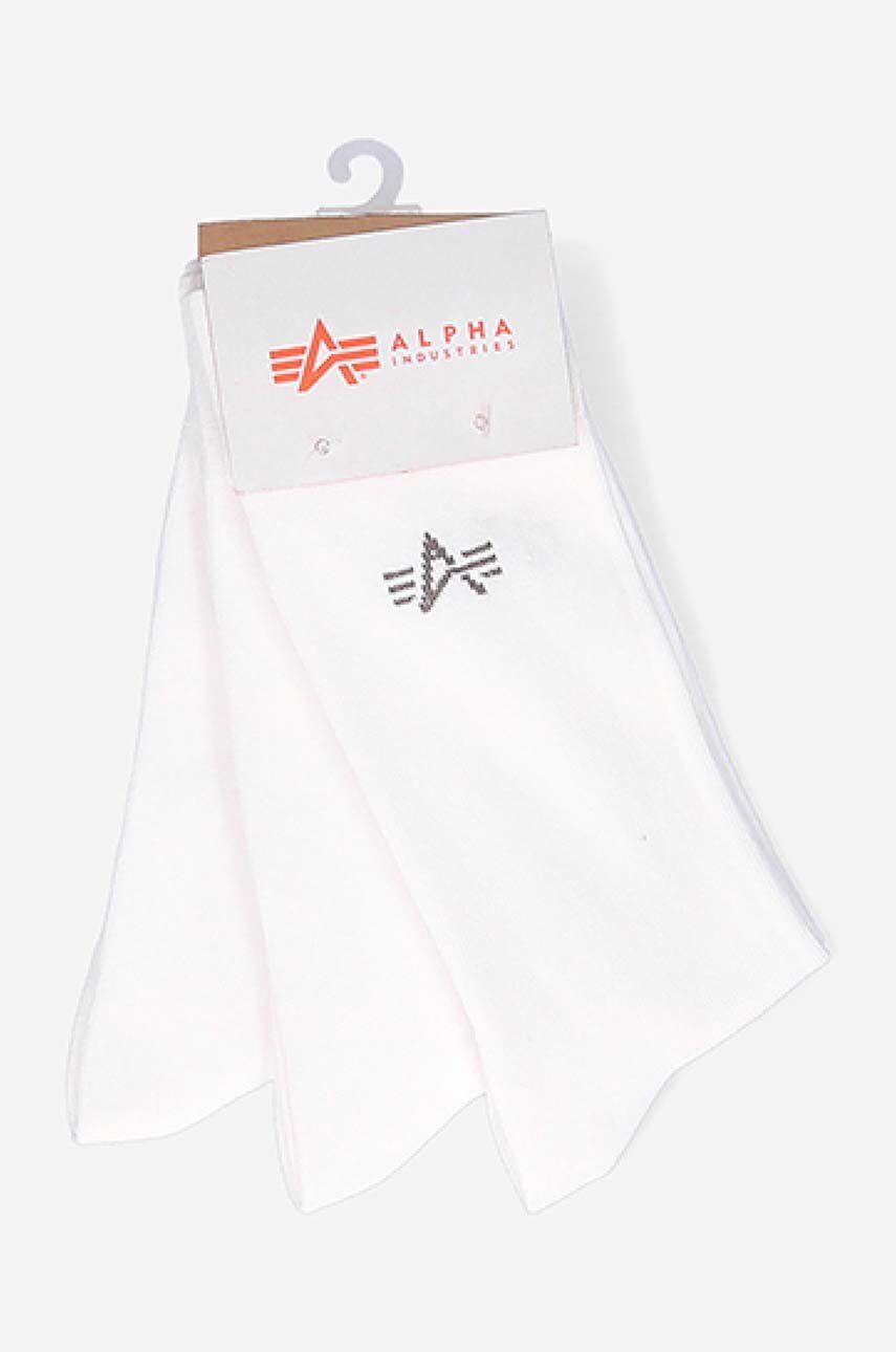 Levně Ponožky Alpha Industries Basic Socks 3-pack bílá barva, 118929.09-white