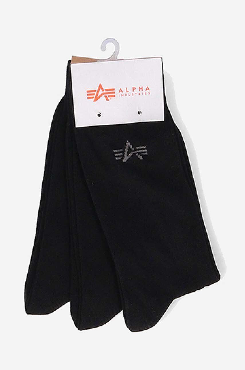Levně Ponožky Alpha Industries Basic Socks 3-pack černá barva, 118929.03-black