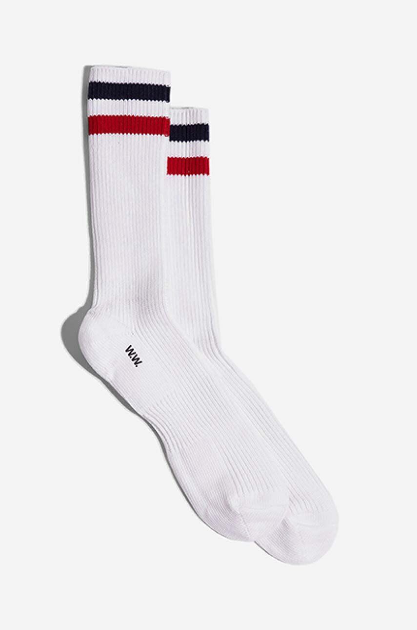 Ponožky Wood Wood Peyton Sport bílá barva, 12229201.9517-WHITE/R - bílá -  94 % Bavlna