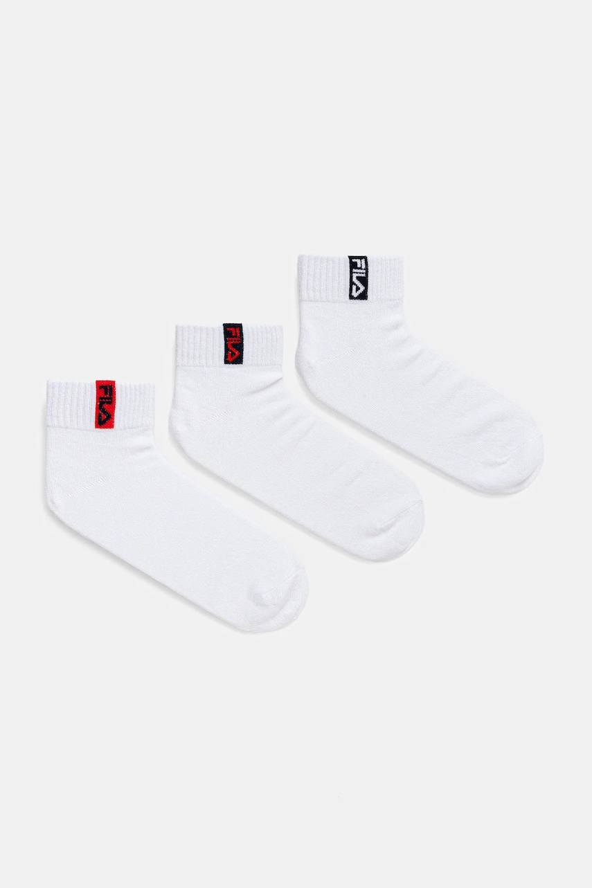 Ponožky Fila 3-pack bílá barva, F5509