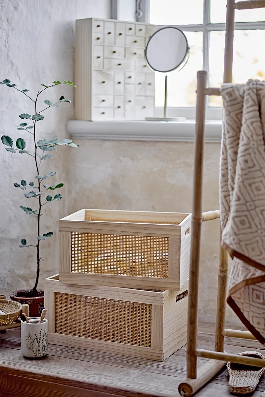 Καθρέφτης μπάνιου Bloomingville Milde χρώμα: μπεζ φωτογραφία