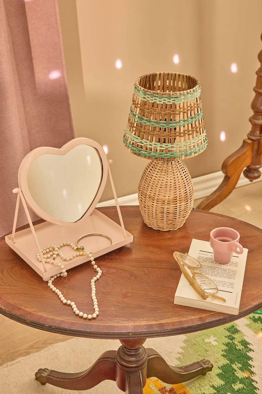 Επιτραπέζιος καθρέφτης από γυαλισμένο μέταλλο Rice 22 x 15 x 21 cm φωτογραφία