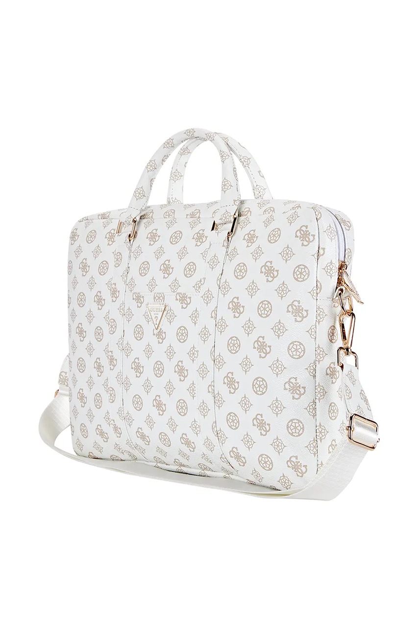 Сумка для ноутбука Guess 4G Peony Front Pocket Zipper Triangle Logo 16" цвет белый Сумка для ноутбука Guess 4G Peony Front Pocket Zipper Triangle Logo 16" цвет белый