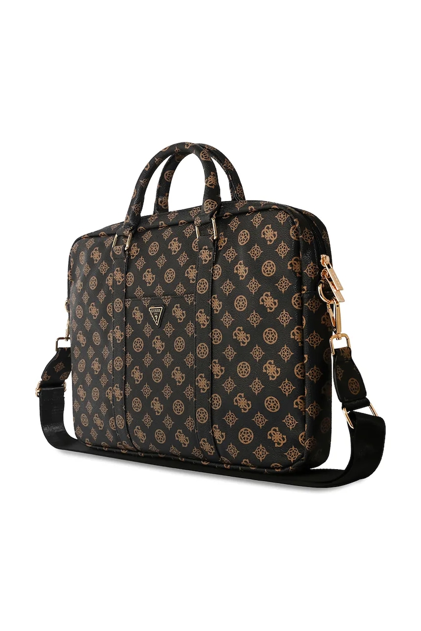 Сумка для ноутбука Guess 4G Peony Front Pocket Zipper Triangle Logo 16" цвет чёрный Сумка для ноутбука Guess 4G Peony Front Pocket Zipper Triangle Logo 16" цвет чёрный