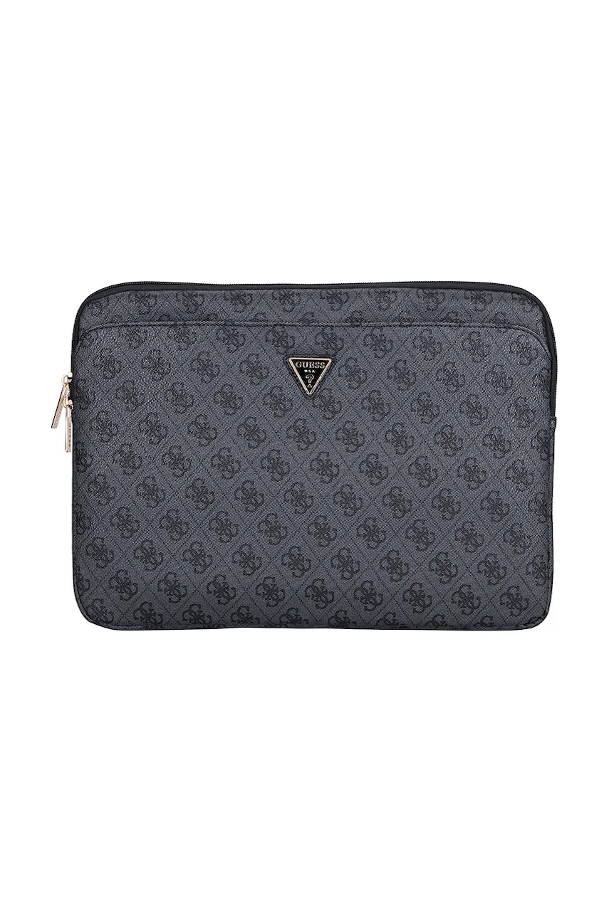 Levně Obal na notebook Guess Sleeve 14" 4G Zipper Pocket Triangle Logo černá barva, GUCS14ZP4DPTK