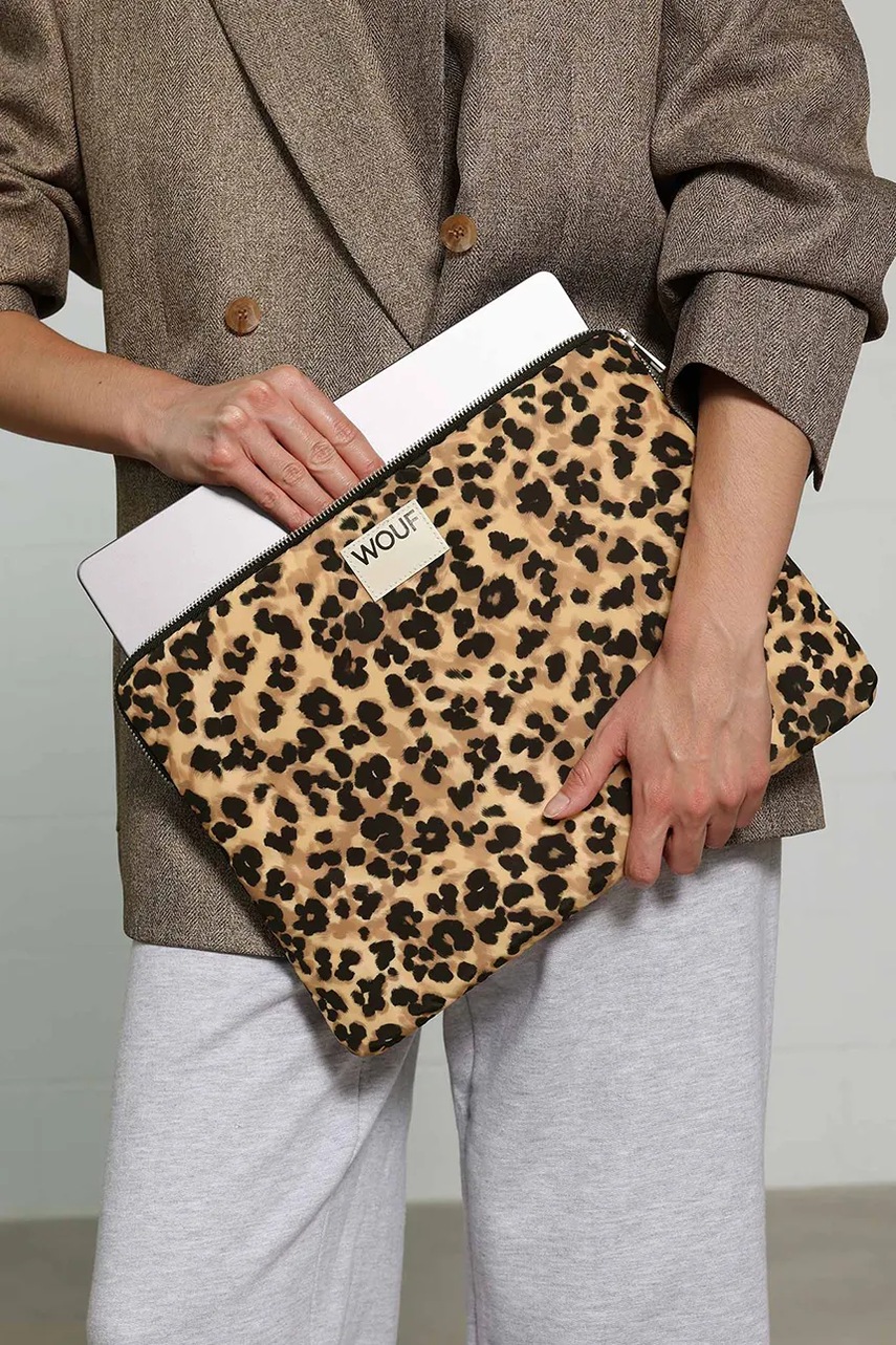 Θήκη φορητού υπολογιστή WOUF Feline 13" & 14" χρώμα: μπεζ φωτογραφία