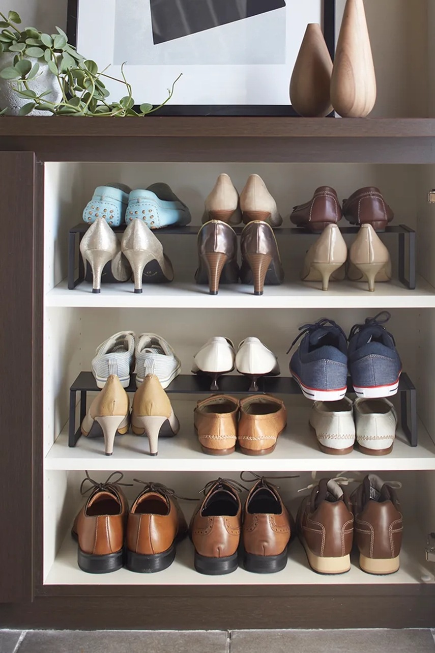 Πτυσσόμενο ράφι παπουτσιών Yamazaki Frame χρώμα: μαύρο φωτογραφία