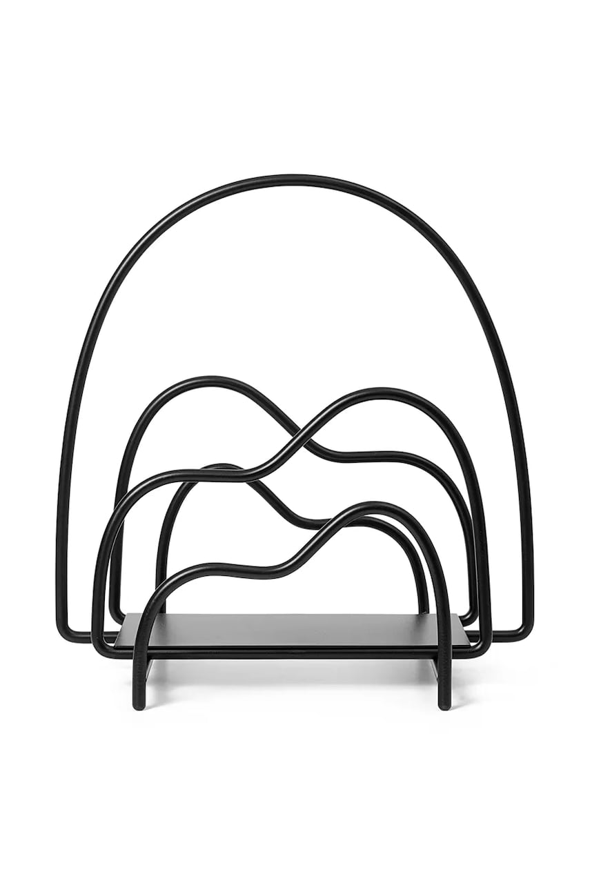 ferm LIVING stand de ziare Lithos culoarea negru