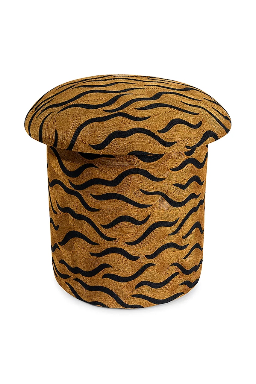 Doing Goods scaun de puf Maya Tiger Embroidered culoarea maro